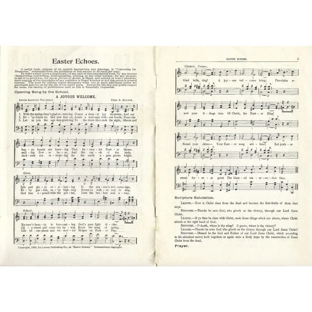 Easter Echoes Sheet Music Holton Lorenz Songs for Easter Service 1936 Gospel - Picture 3 of 3